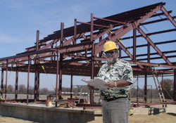 Scott House on the job site of a steel framed home