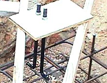 Anchor bolts for Kodiak Steel Homes models are set in the foundation when it is poured