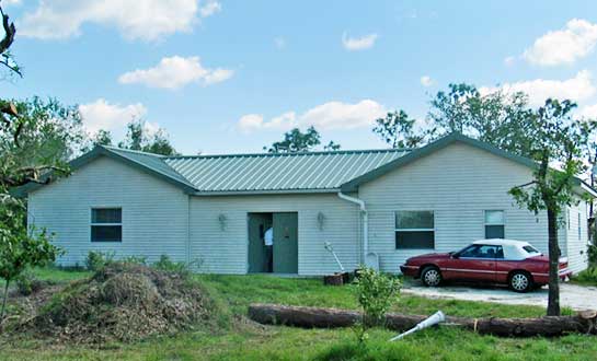 Steel framed house survived Hurricane Charlie outside Punta Gorda, Fl