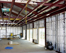 No wall sheathing needed on this steel framed house
