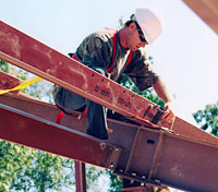 Bolting together a steel framed home 