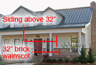 Kodiak Steel Homes model with a brick wainscot